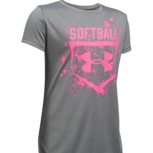 UNDER ARMOUR girls softball SS tee